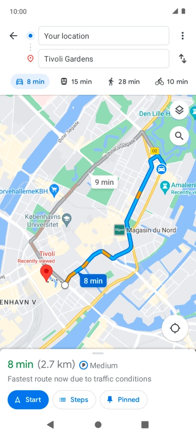 Press the required mode of transportation. Press the required mode of transportation.