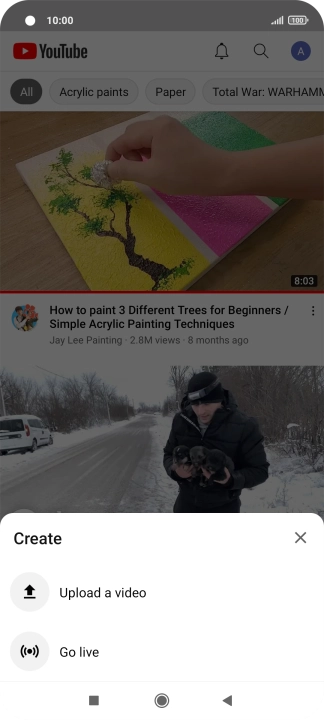 Press Upload a video.