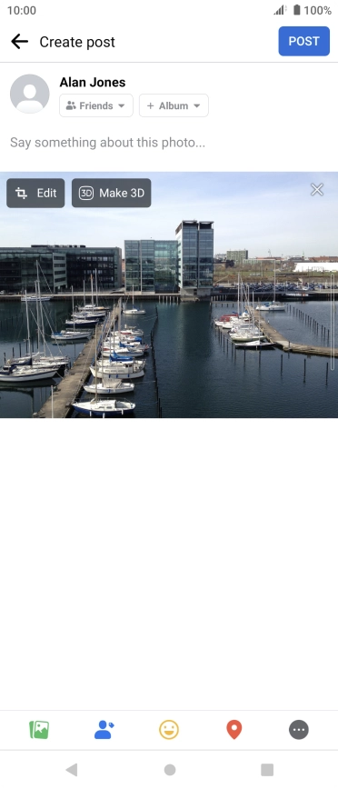 Press the text input field. Press the text input field.