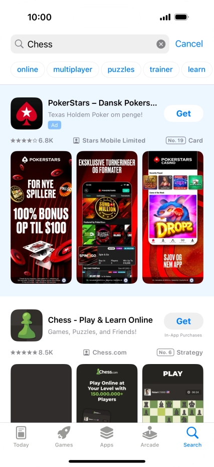 Press the required app.