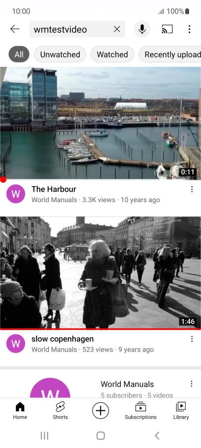 Press the required video clip.