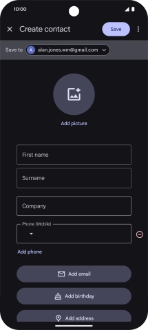 Press the address book drop down list.