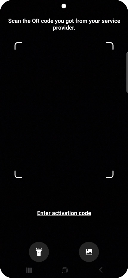 Place the QR code you've received inside the phone camera frame to scan the code. Your eSIM is transferred to your new phone over the internet.