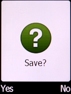 Press the Left selection key to save the recording.