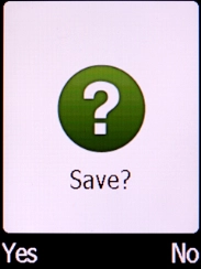 Press the Left selection key to save the recording.