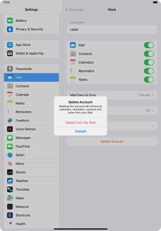 Press Delete from My iPad.