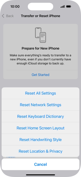 Press Reset Network Settings.