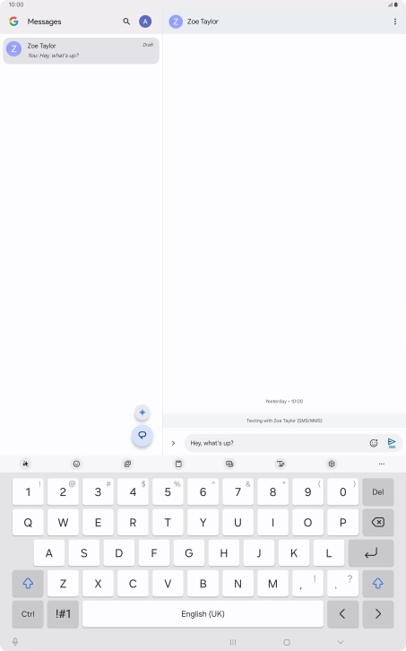 Create a new message and write the required text.