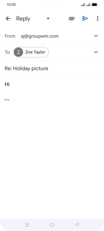 Press the send icon. Press the send icon.