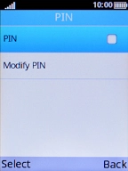 Select PIN to turn the function on or off.