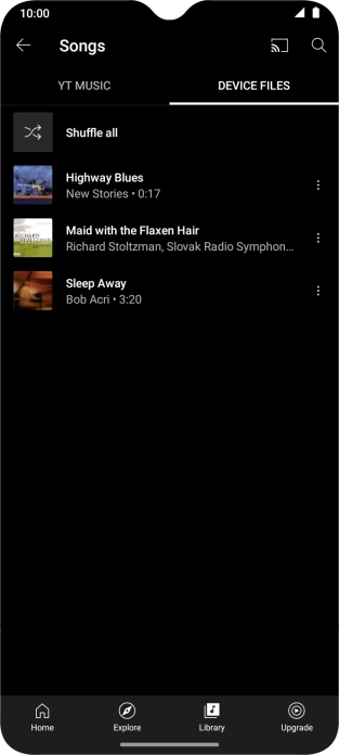 Press the required audio file.