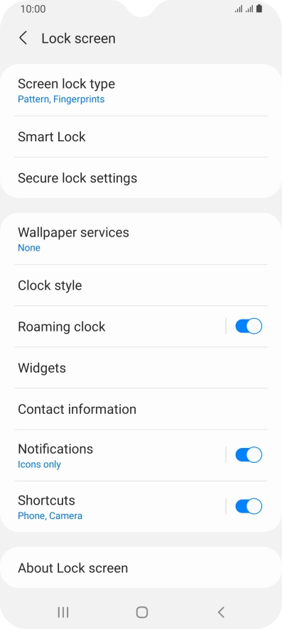 Press Screen lock type and key in the additional phone lock code you created earlier.