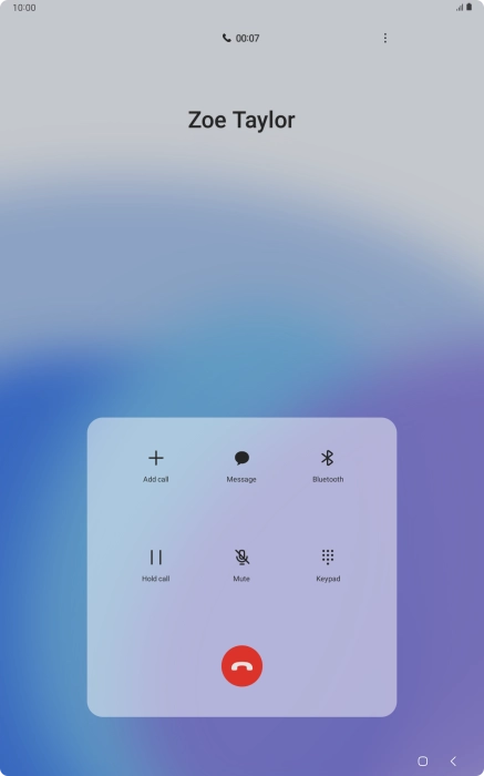 Press the end call icon.