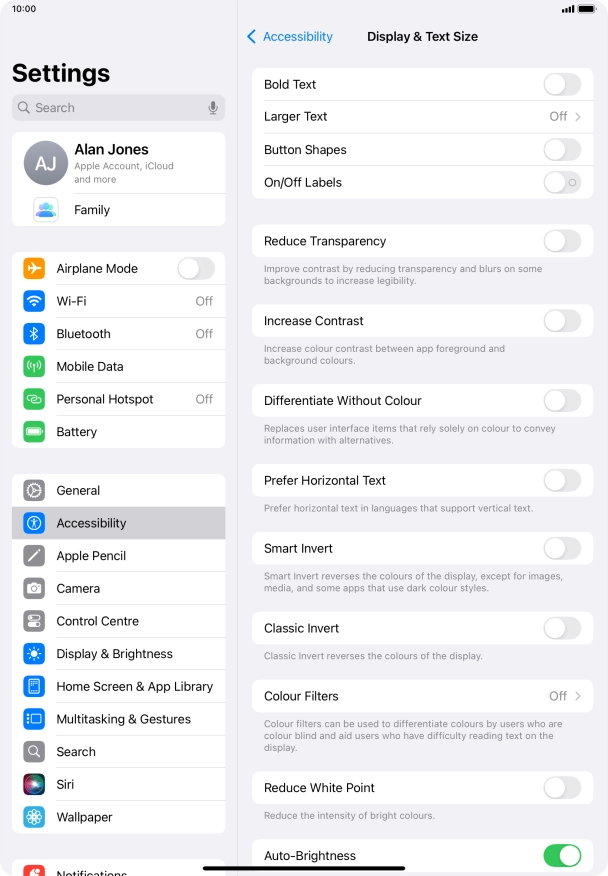 Press the indicator next to 