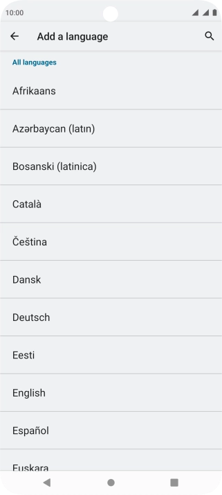 Press the required language to add it to the list of phone languages. Press the required language to add it to the list of phone languages.