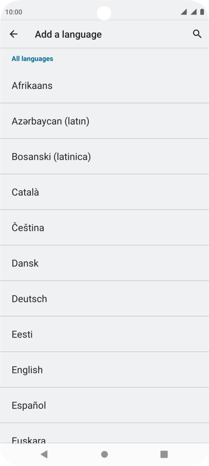 Press the required language to add it to the list of phone languages. Press the required language to add it to the list of phone languages.