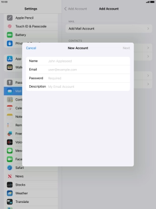 Press Name and key in the required sender name.
