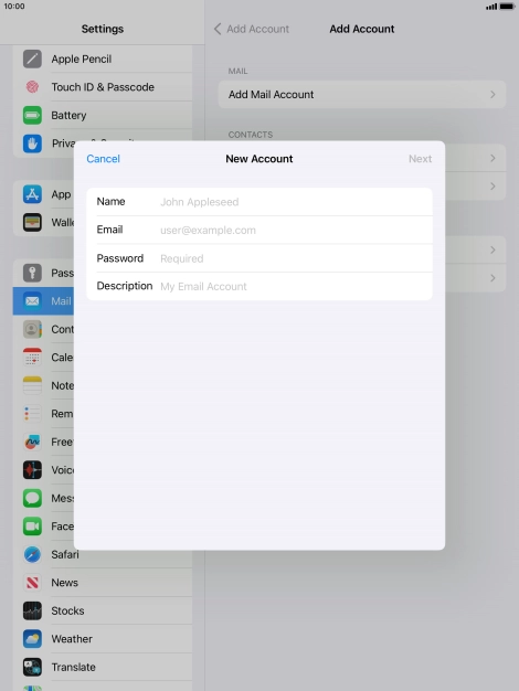 Press Name and key in the required sender name.
