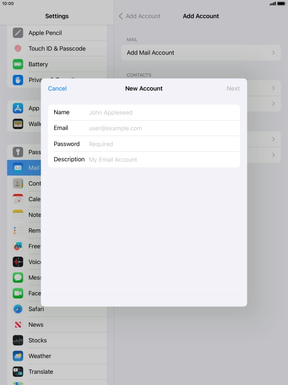 Press Name and key in the required sender name.