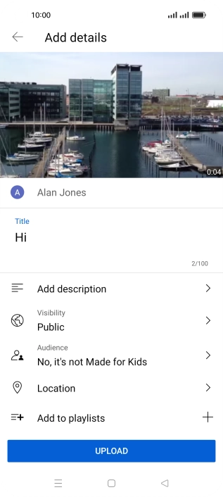Key in the required text and press UPLOAD. Key in the required text and press UPLOAD.