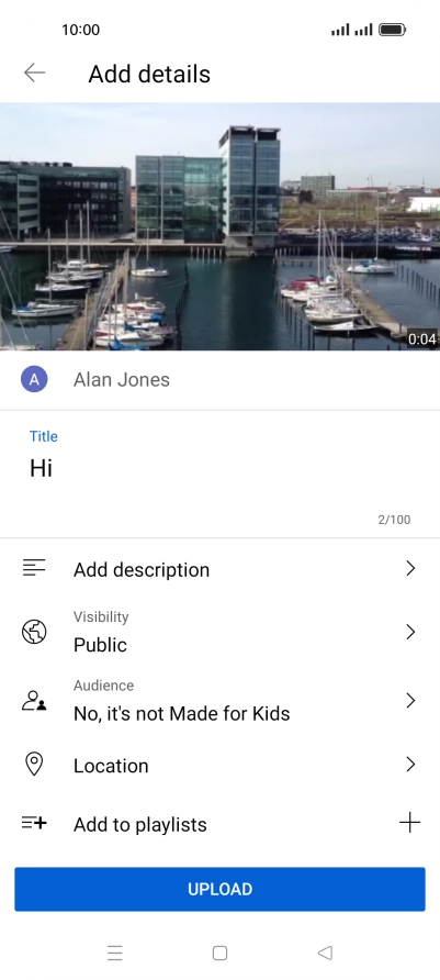 Key in the required text and press UPLOAD. Key in the required text and press UPLOAD.