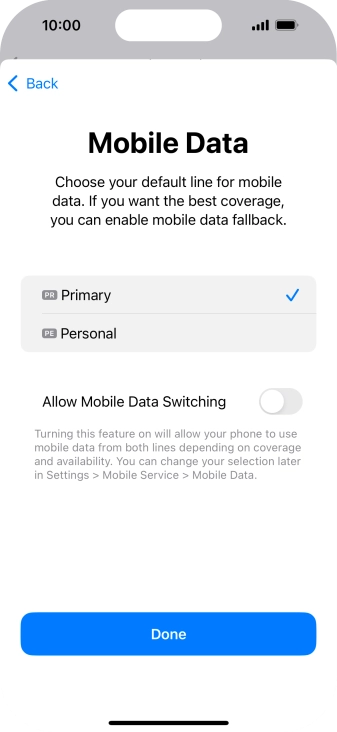 Press the indicator next to 