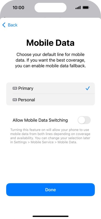 Press the indicator next to 