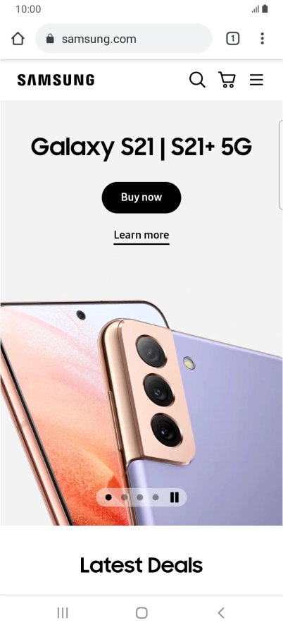 Press the menu icon.