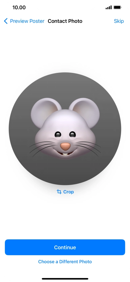 Follow the instructions on the screen to customise the selected picture and press Continue.