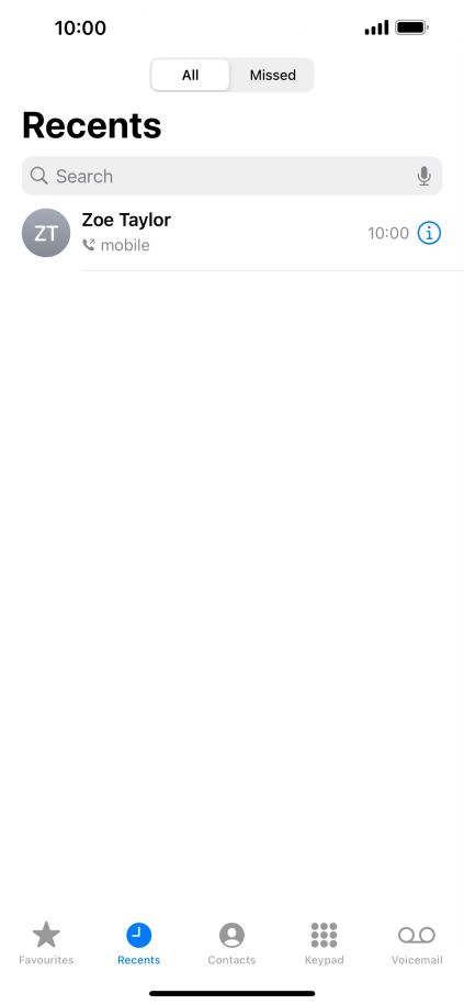 Press the information icon next to the required phone number.