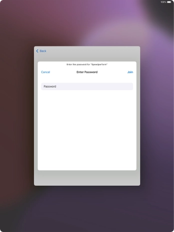 Key in the password for the Wi-Fi network and press Join.