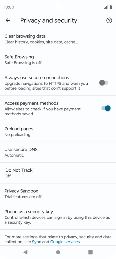 Press Clear browsing data. Press Clear browsing data.