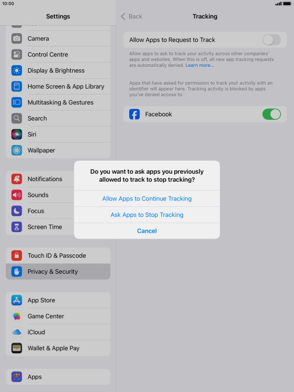 If you turn off the function, press the required setting.