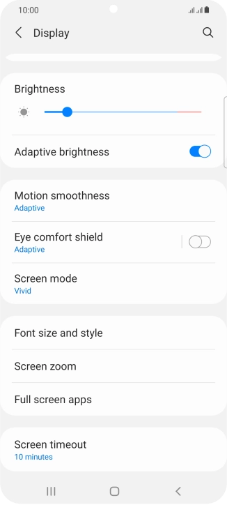 Press Screen timeout. Press Screen timeout.