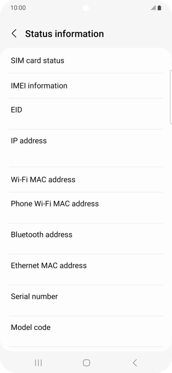 Your phone's EID number is displayed below EID.