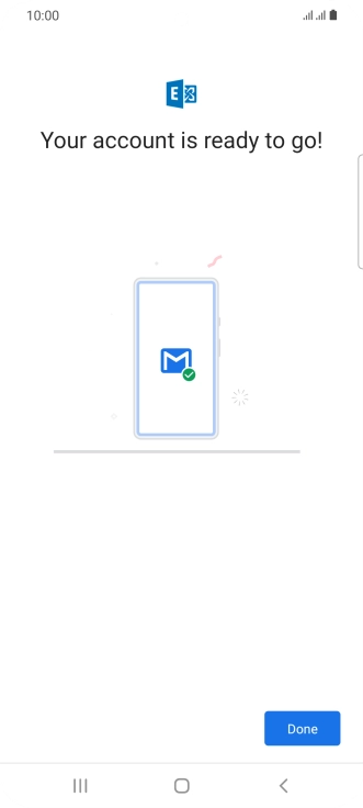 If this screen is displayed, your email account has been recognised and is being set up automatically. Follow the instructions on the screen to key in more information and finish setting up your phone.