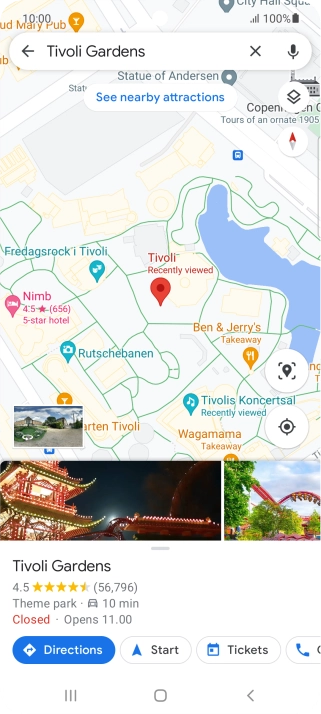 Press the destination at the bottom of the screen.