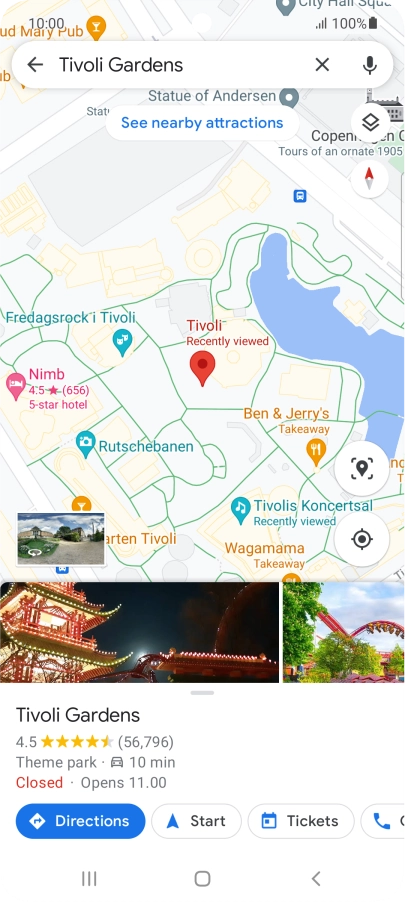 Press the destination at the bottom of the screen.