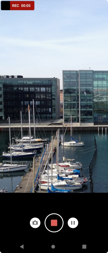 Press the stop icon to stop recording. Press the stop icon to stop recording.