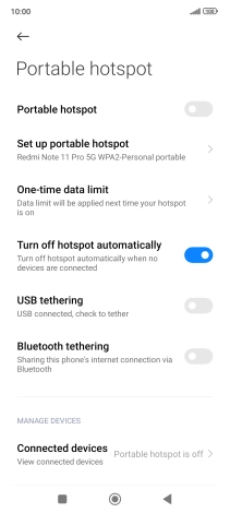 Press Set up portable hotspot.