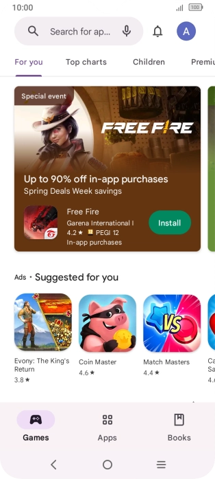 Press the profile icon. Press the profile icon.