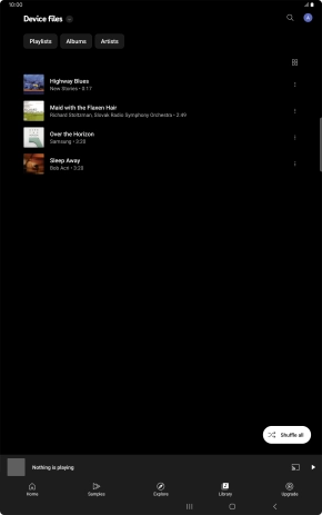 Press the required audio file.