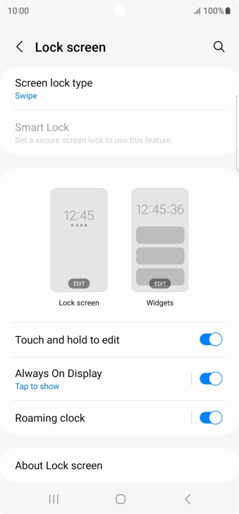 Press Screen lock type. Press Screen lock type.