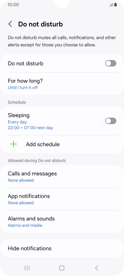 Press the indicator next to 