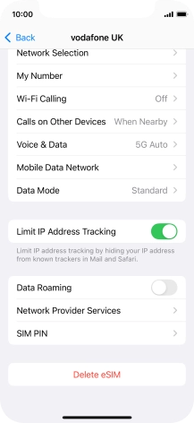 Press Delete eSIM and follow the instructions on the screen to delete your eSIM.