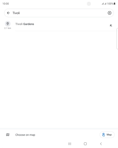 Press the required destination.