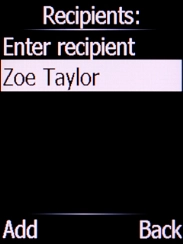 Highlight the required contact and press the Left selection key.