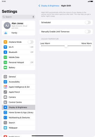 Press the indicator next to 
