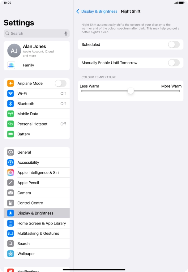 Press the indicator next to 