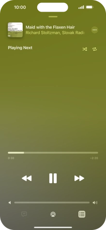 Press the shuffle icon to turn the function on or off. Press the shuffle icon to turn the function on or off.